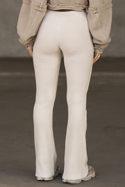 Plush Ribbed Flare Pant