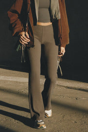 Plush Ribbed Flare Pant