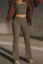 Plush Ribbed Flare Pant